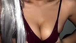 Korinna makes him cum super hard with her tits'